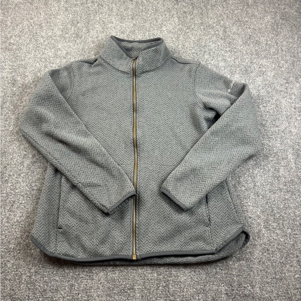 COLUMBIA Women’s Grey Chevron Pattern Full Zip Fleece Jacket size: Large